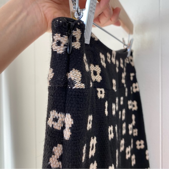 Milly Of New York Wool Blend Mini Skirt Floral Print Black Beige Size 4 Lined - Picture 5 of 11